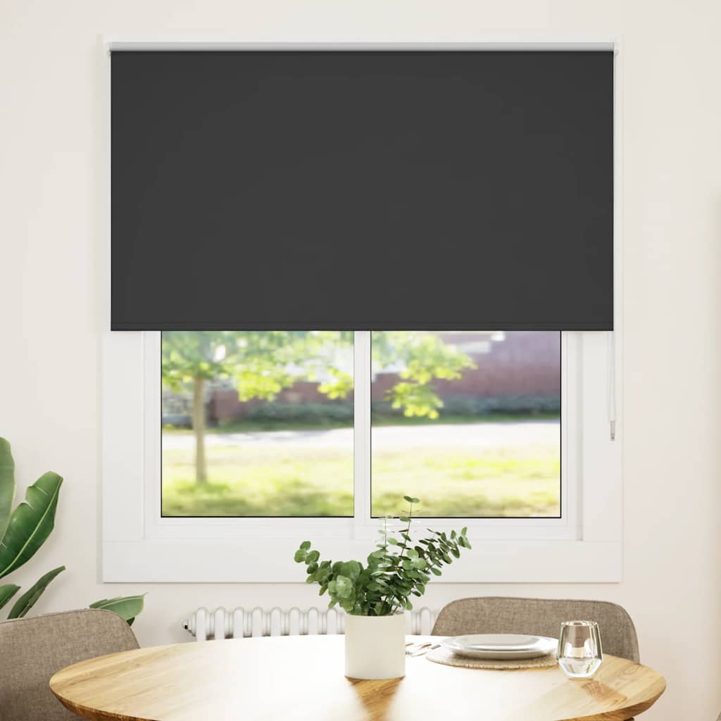 vidaXL Jaluză cu role opace negru 140x130 cm Lățime material 136,6 cm