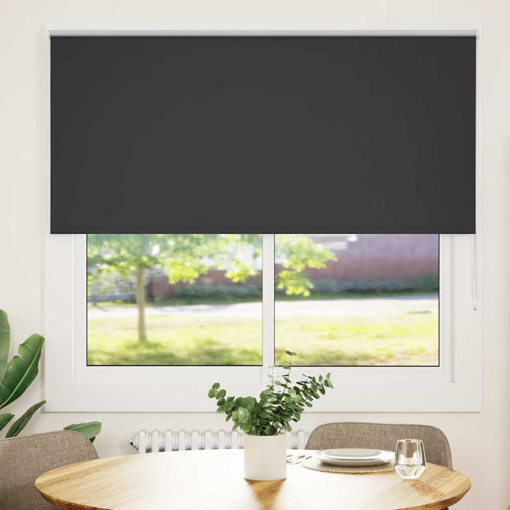 vidaXL Jaluză cu role opace negru 145x130 cm Lățime material 141,6 cm