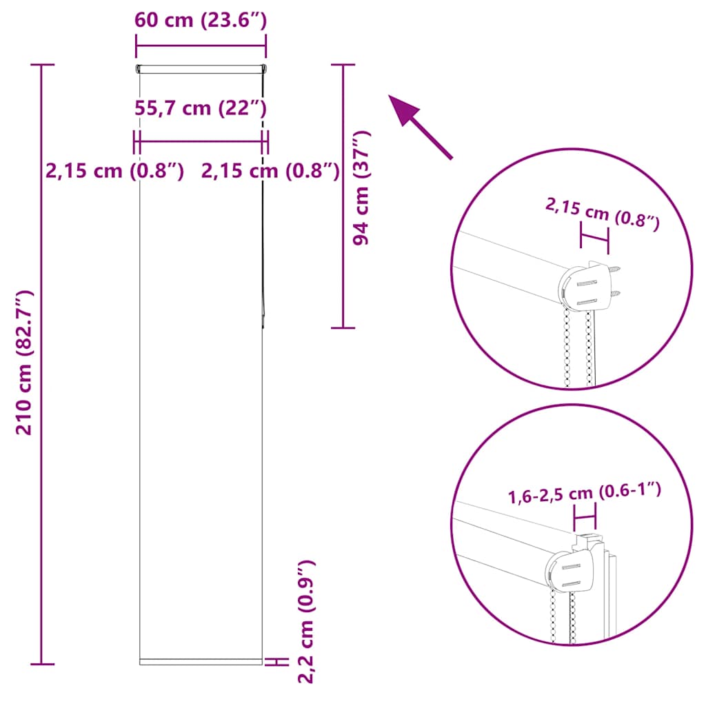 Roleta zatemňovací 60x210 cm šířka látky 55,7 cm polyester - obrázek 18