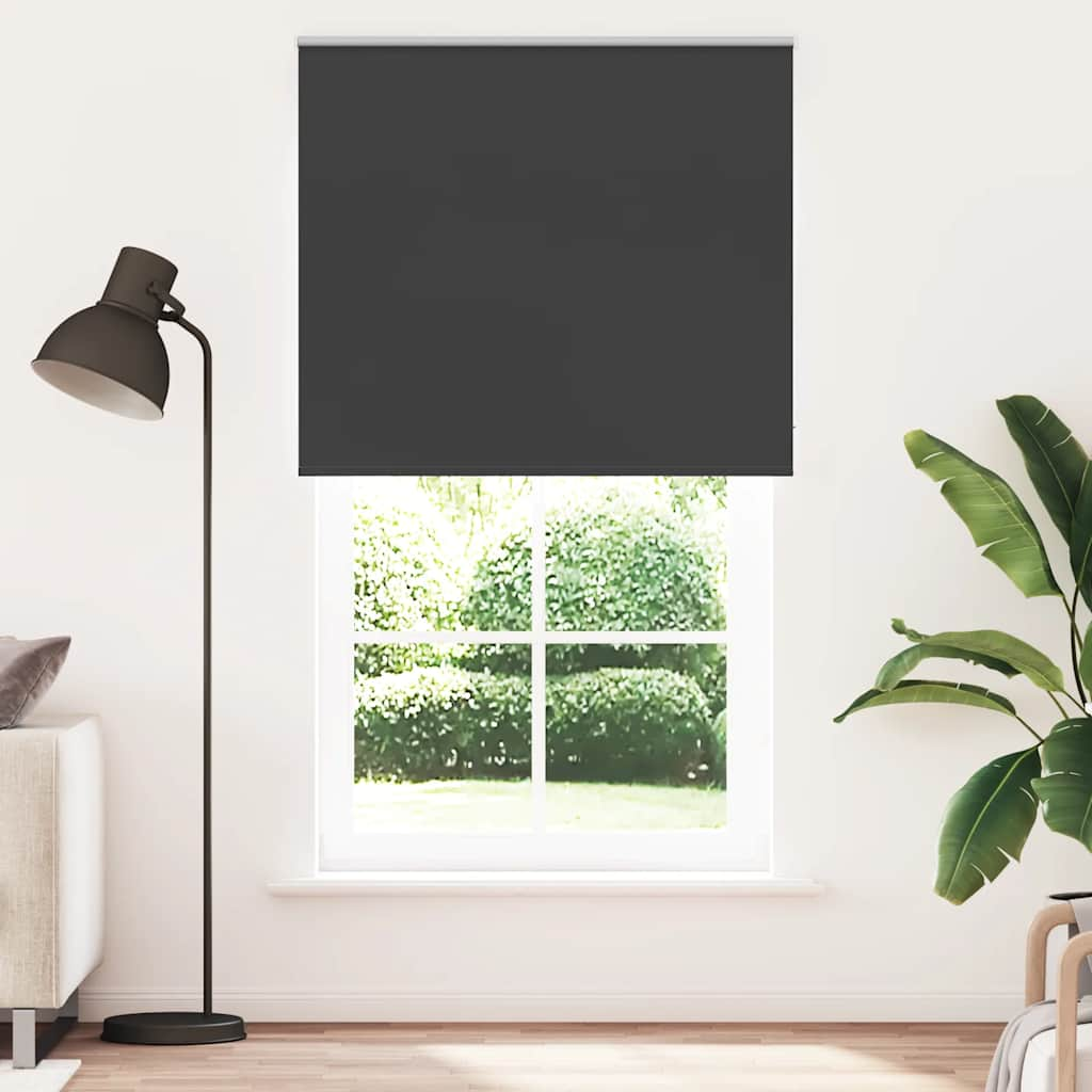 vidaXL Jaluză cu role opace negru 140x210 cm Lățime material 136,6 cm