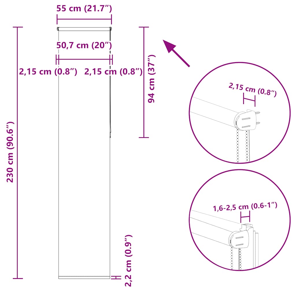 Roleta zatemňovací 55x230 cm šířka látky 50,7 cm polyester - obrázek 18