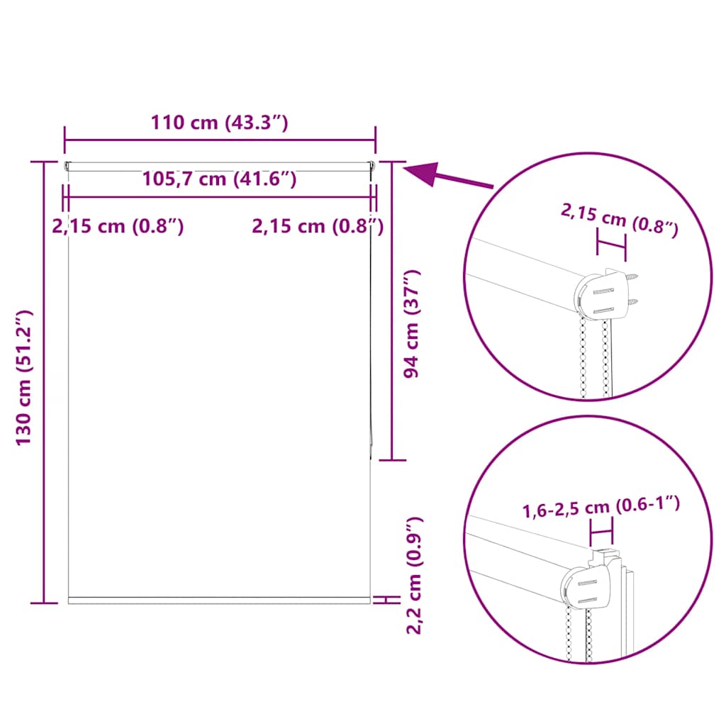 Rolgordijn verduisterend koffie 110x130 cm stofbreedte 105,7 cm image 18
