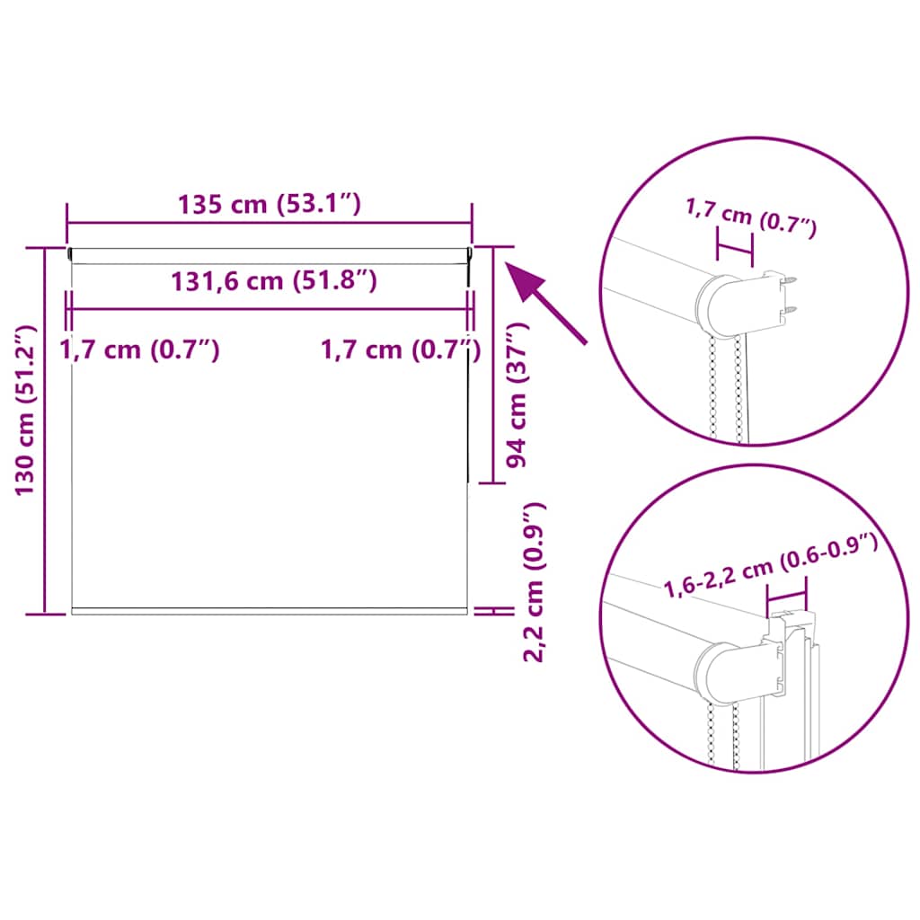 Roleta zatemňovací Káva 135x130cm Šířka látky 131,6cm Polyester - obrázek 18