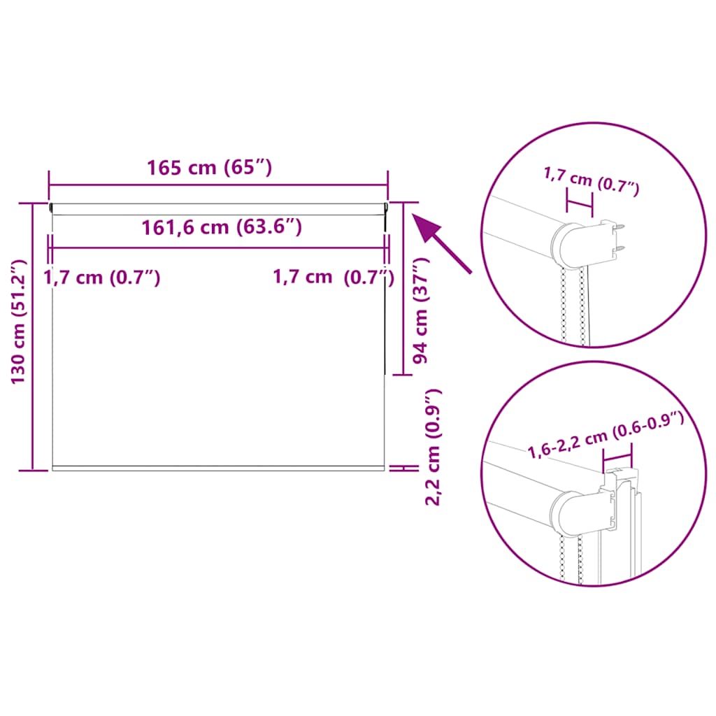 Rolgordijn verduisterend koffie 165x130 cm stofbreedte 161,6 cm image 18