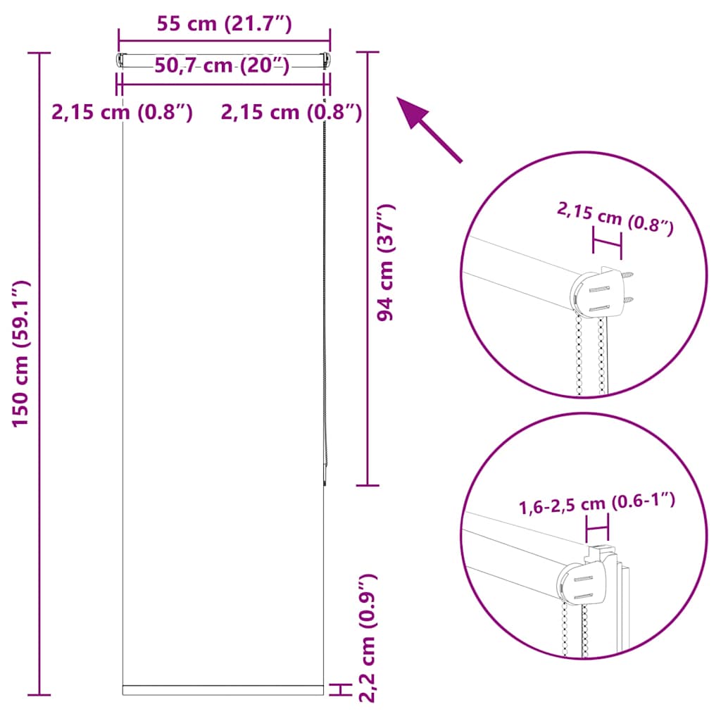 Rolgordijn verduisterend koffie 55x150 cm stofbreedte 50,7 cm image 18