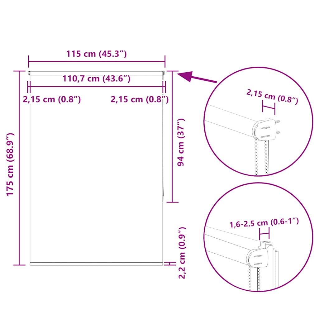 Rolgordijn verduisterend koffie 115x175 cm stofbreedte 110,7 cm image 18