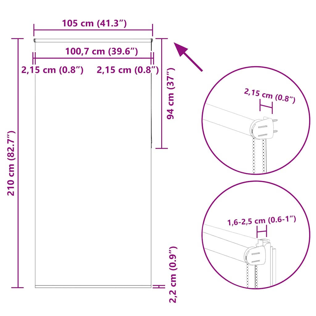 Rolgordijn verduisterend koffie 105x210 cm stofbreedte 100,7 cm image 18