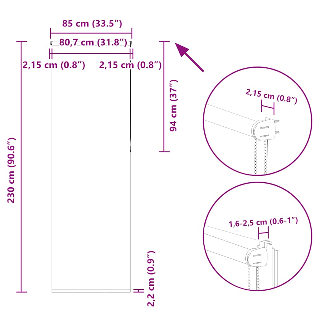 Rolgordijn verduisterend koffie 85x230 cm stofbreedte 80,7 cm image 18