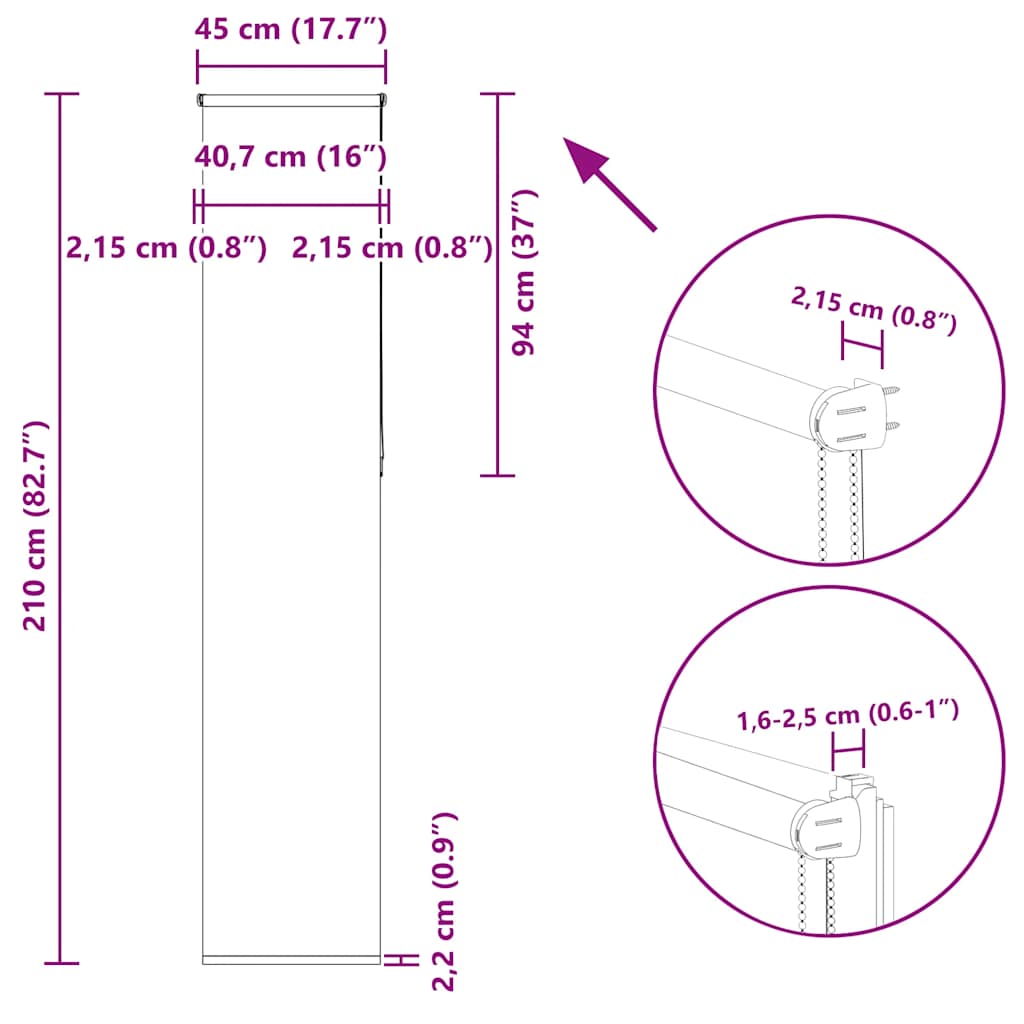 Roleta zatemňovací 45x210 cm šířka látky 40,7 cm polyester - obrázek 18