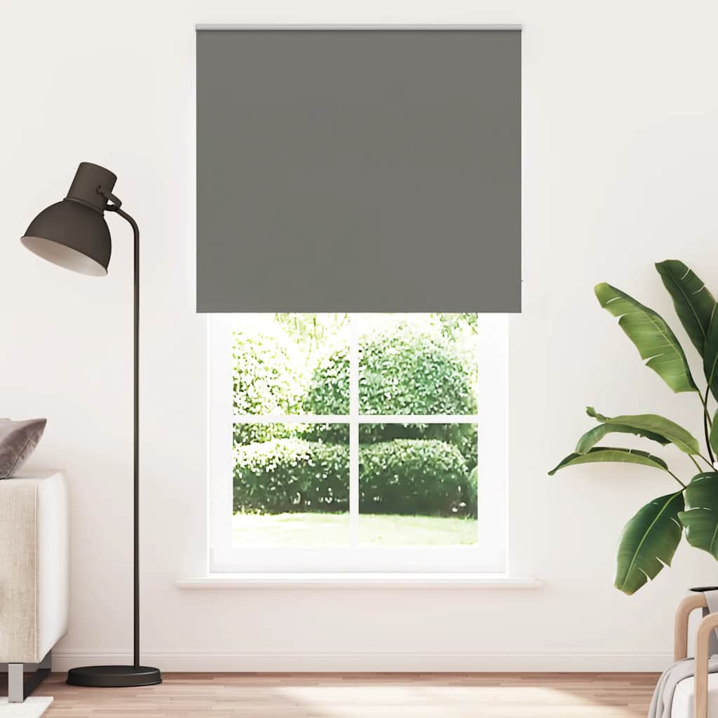 vidaXL Rolgordijn verduisterend 125x210 cm stofbreedte 121,6 cm grijs afbeelding