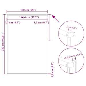Roleta zatemňovací 150x230 cm šířka látky 146,6 cm polyester - obrázek 18