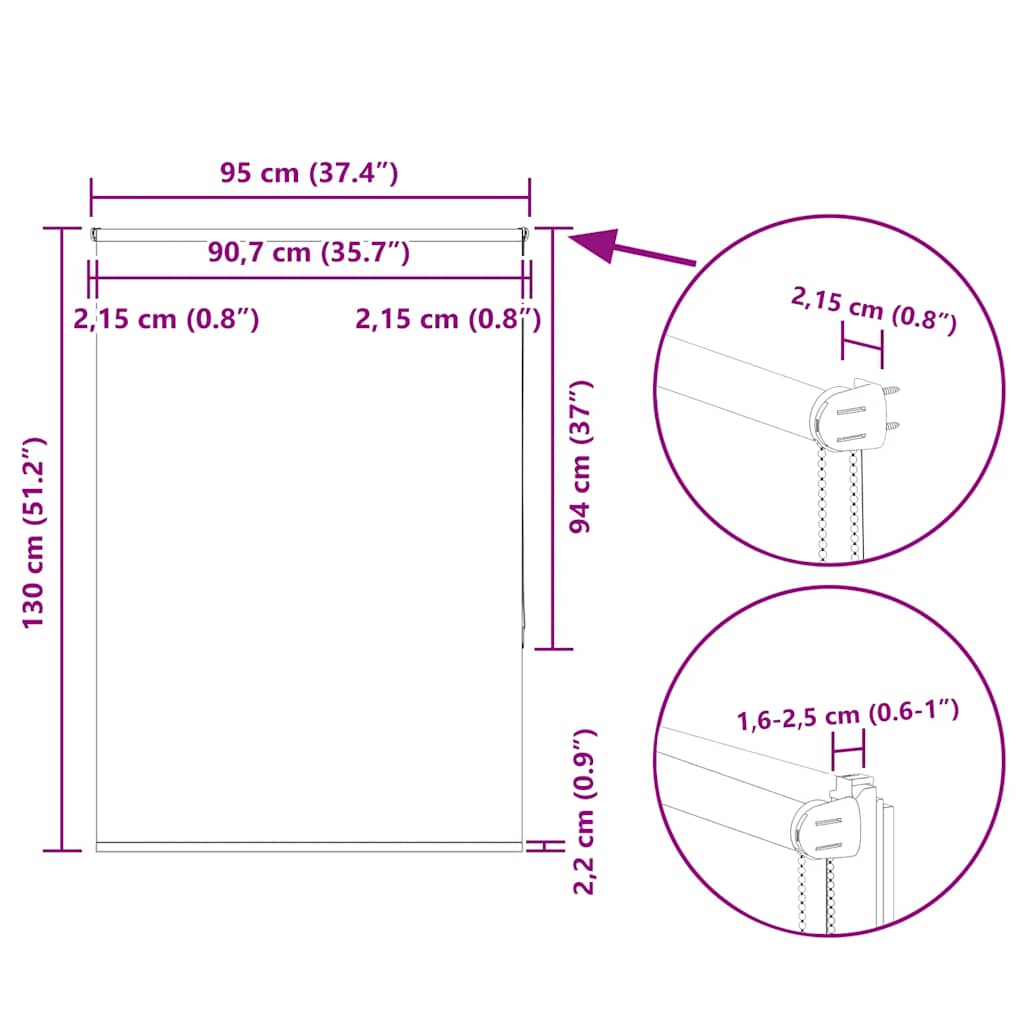 Rolgordijn verduisterend 95x130cm stofbreedte 90,7 cm polyester image 18