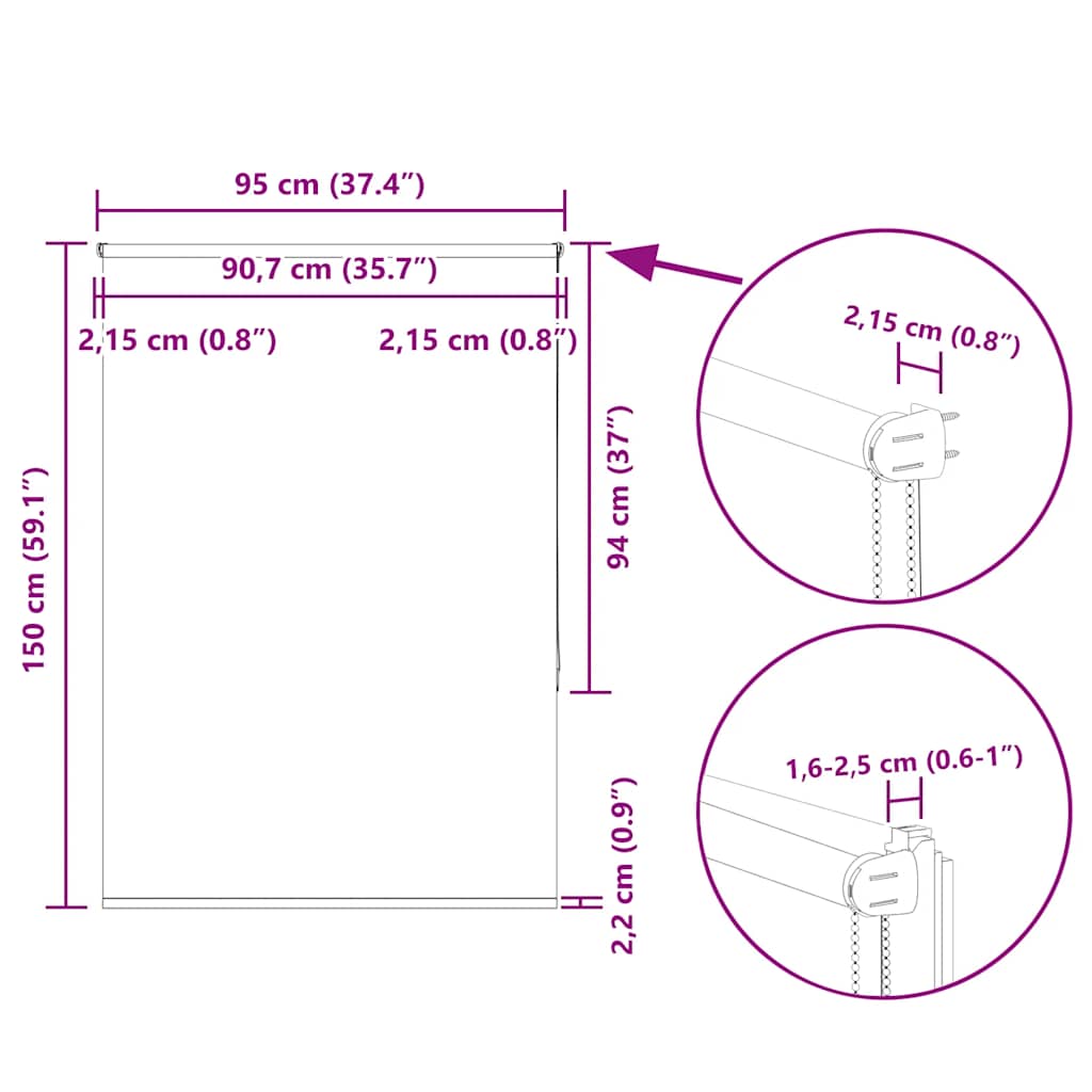 Roleta zatemňovací 95x150 cm šířka látky 90,7 cm polyester - obrázek 18