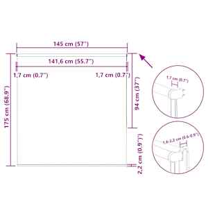 Roleta zatemňovací Světle šedá šířka látky 141,6 cm polyester - obrázek 18