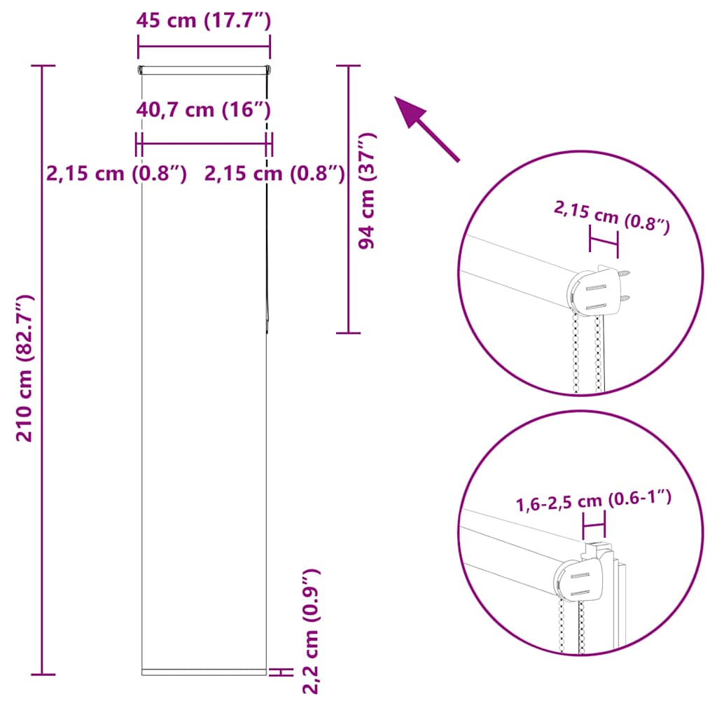 Roleta zatemňovací 45x210 cm šířka látky 40,7 cm polyester - obrázek 18