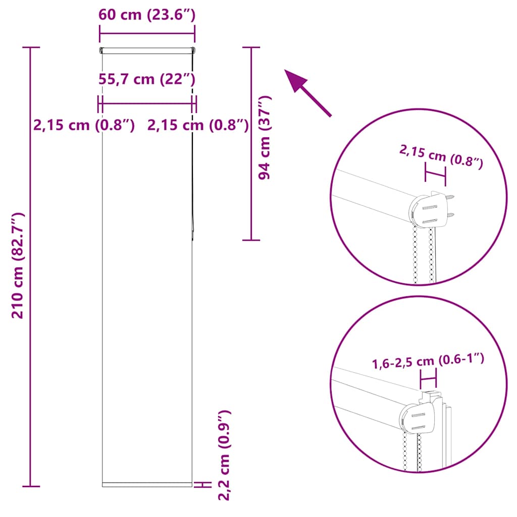 Roleta zatemňovací 60x210 cm šířka látky 55,7 cm polyester - obrázek 18