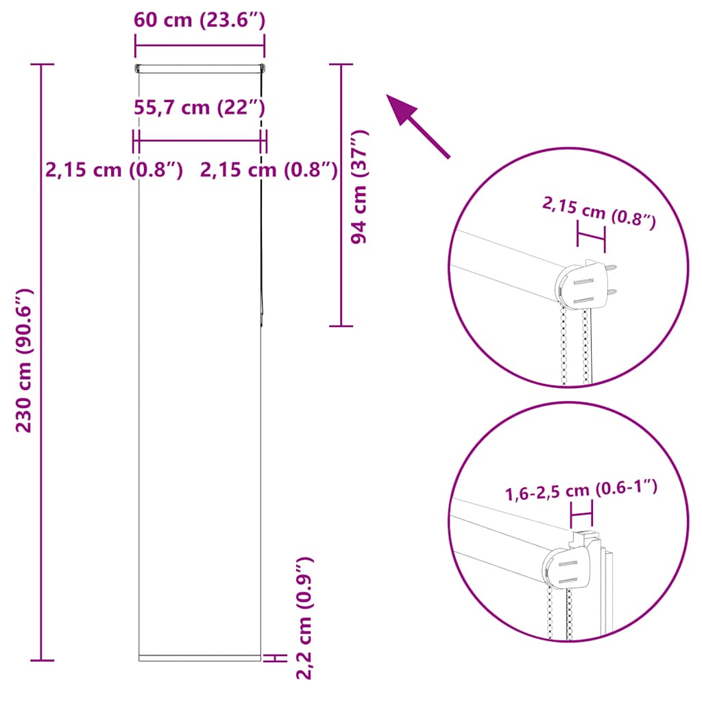 Roleta zatemňovací 60x230 cm šířka látky 55,7 cm polyester - obrázek 18