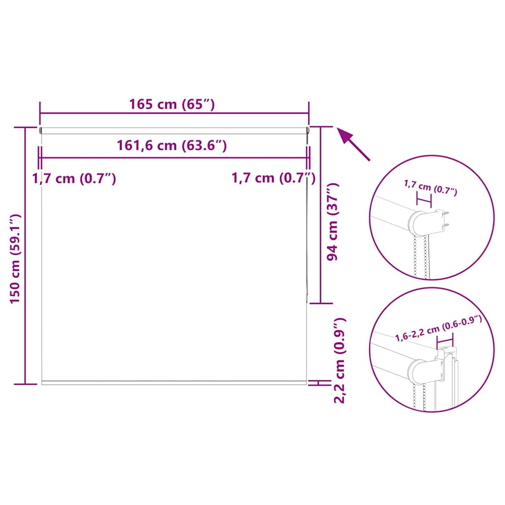 Rolgordijn verduisterend 165x150 cm stofbreedte 161,6 cm blauw image 18