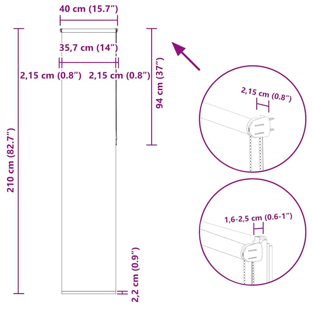 Roleta zatemňovací 40x210 cm šířka látky 35,7 cm polyester - obrázek 18
