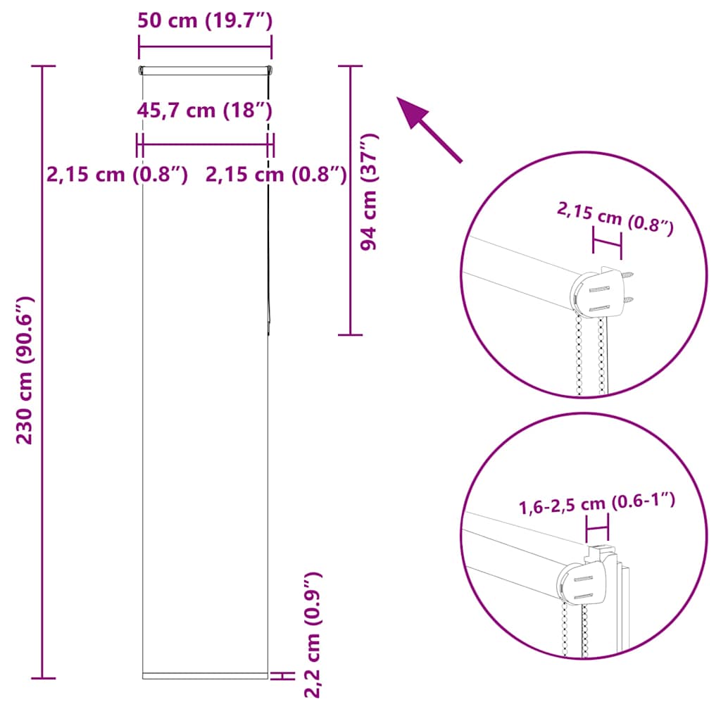 Roleta zatemňovací 50x230 cm šířka látky 45,7 cm polyester - obrázek 18