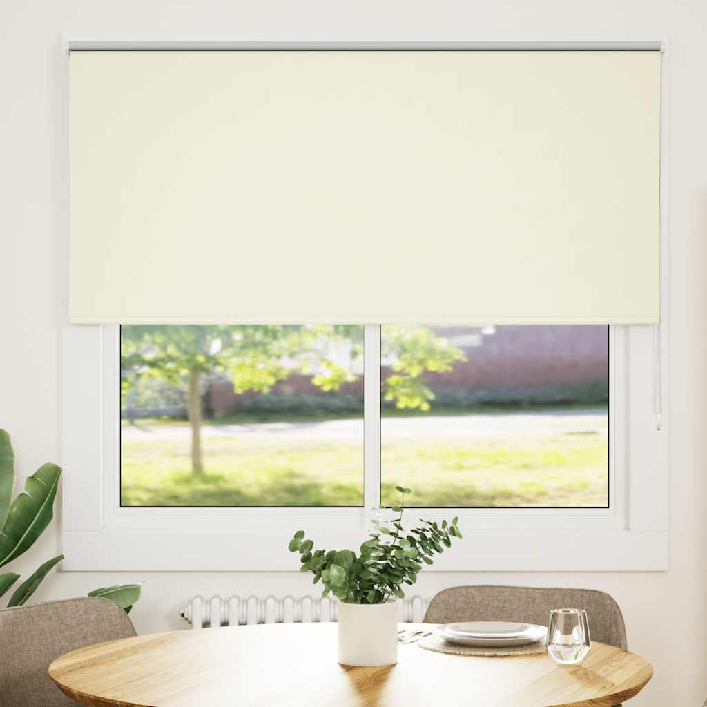 vidaXL Verdunkelungsrollo Cremeweiß 155x130cm Stoffbreite 151,6cm