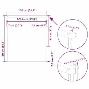 Roleta zatemňovací našedlá šířka látky 126,6 cm polyester - obrázek 18