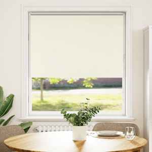 vidaXL Roller Blind Blackout Off White 115x175 cm Fabric Width 110.7 cm Polyester