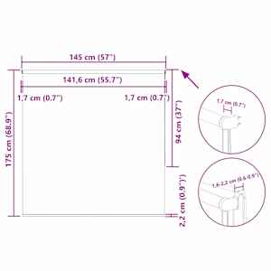 Roleta zatemňovací našedlá šířka látky 141,6 cm polyester - obrázek 18
