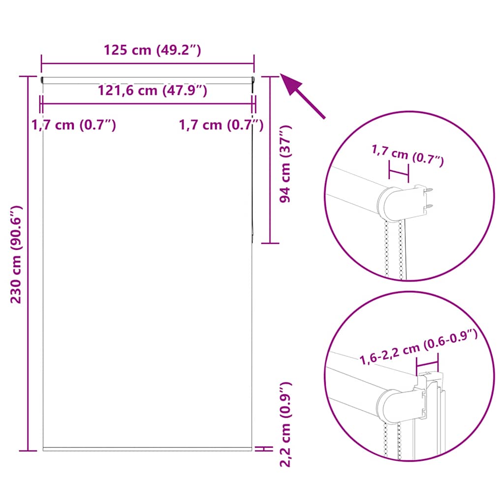 Rolgordijn verduisterend 125x230 cm stofbreedte 121,6 cm image 18