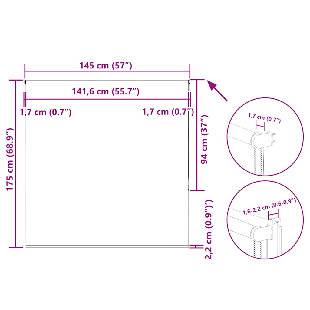 Roleta zatemňovací červená šířka látky 141,6 cm polyester - obrázek 17