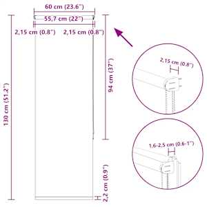 Roleta zatemňovací bílá 60x130 cm šířka látky 55,7 cm polyester - obrázek 18