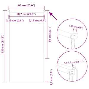 Roleta zatemňovací bílá 65x130 cm šířka látky 60,7 cm polyester - obrázek 18
