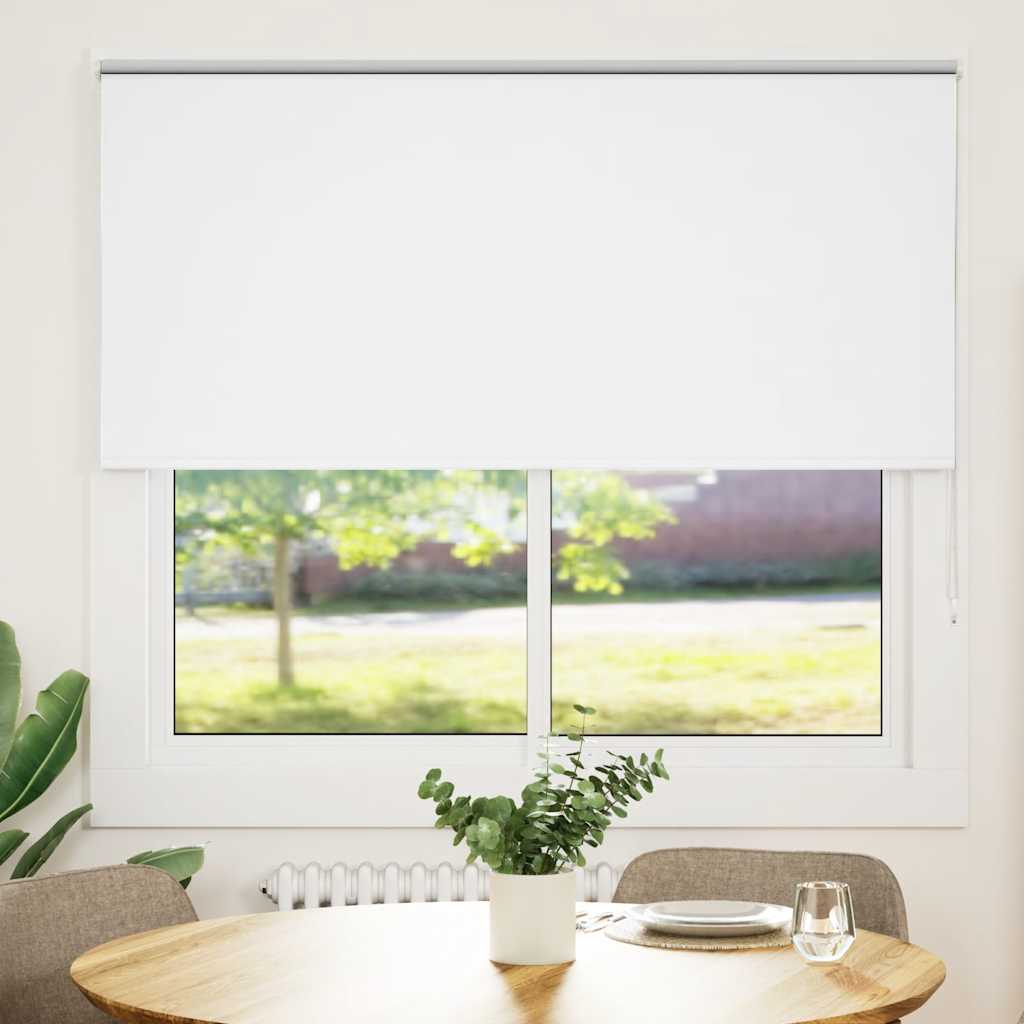 vidaXL Rolgordijn verduisterend 155x130 cm stofbreedte 151,6 cm wit afbeelding
