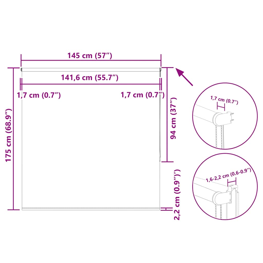 Roleta zatemňovací bílá 145x175cm šířka látky 141,6cm polyester - obrázek 18