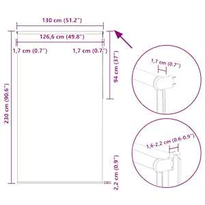 Roleta zatemňovací bílá 130x230cm šířka látky 126,6cm polyester - obrázek 18