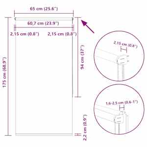 Roleta zatemňovací žlutá šířka látky 60,7 cm polyester - obrázek 18