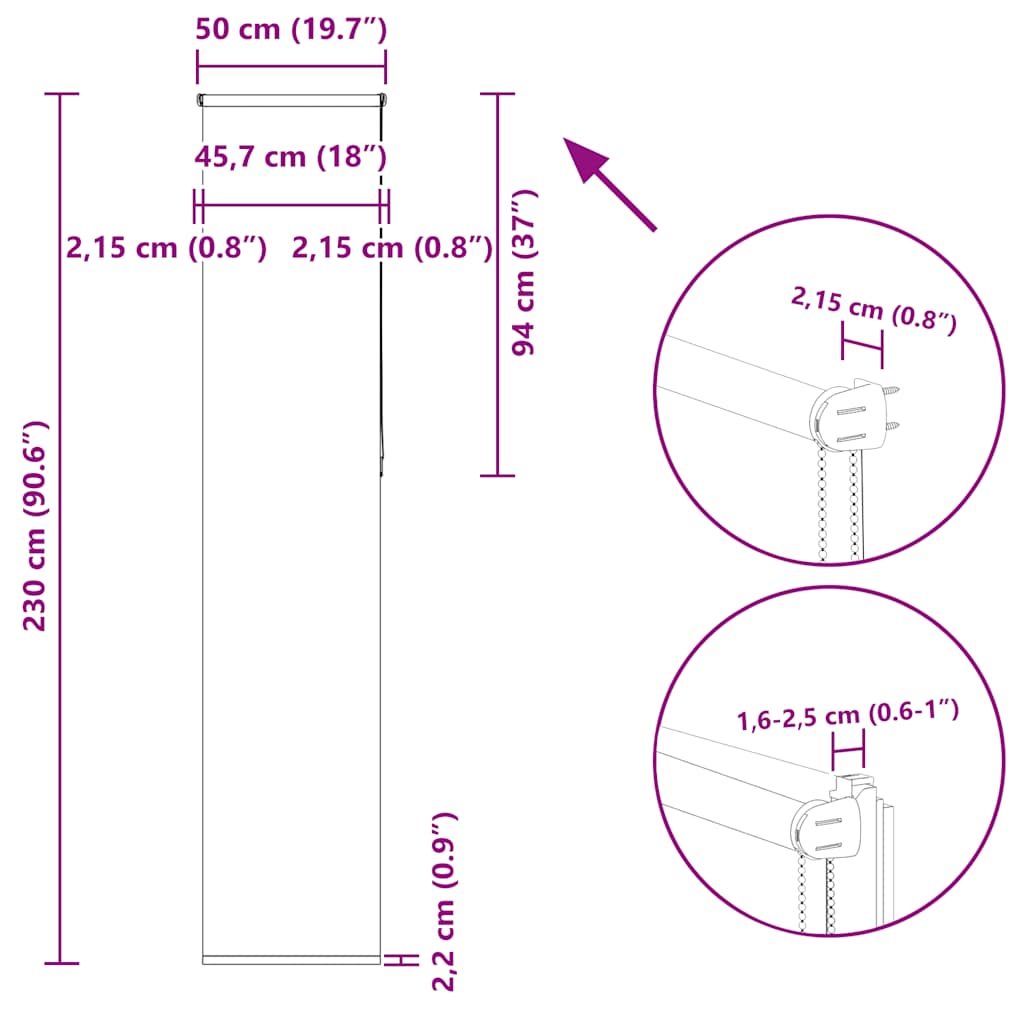 Roleta zatemňovací žlutá šířka látky 45,7 cm polyester - obrázek 18