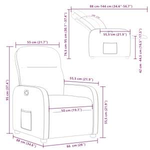 Polohovací křeslo tmavě hnědé textil - obrázek 11