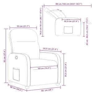 Polohovací křeslo krémové textil - obrázek 11