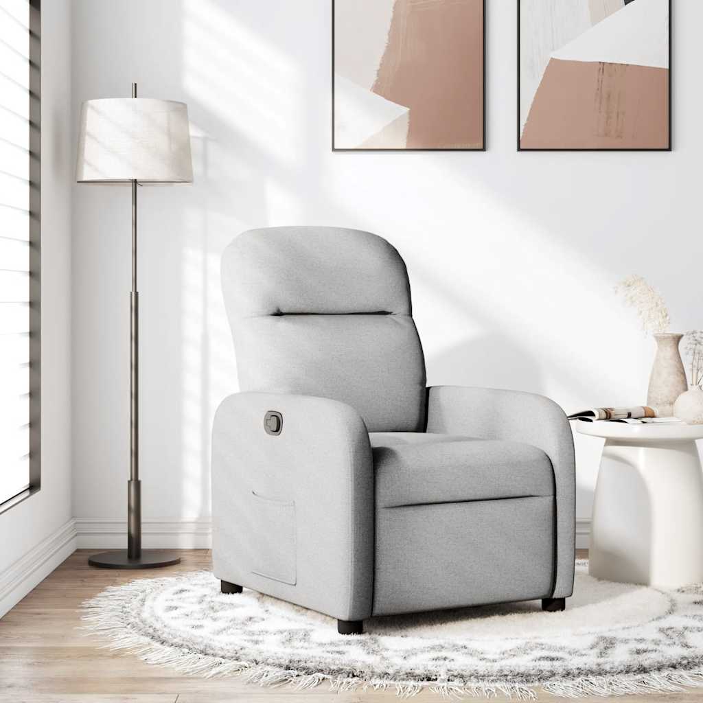 vidaXL Scaun extensibil din stofă gri nor