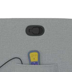 Masážní polohovací křeslo světle šedé textil - obrázek 10