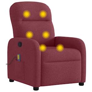 Masážní polohovací křeslo vínové textil - obrázek 6