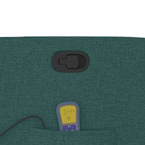 Masážní polohovací křeslo tmavě zelené textil - obrázek 10