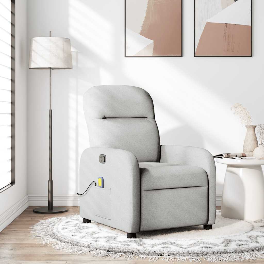 vidaXL Massagesessel Wolkengrau Stoff