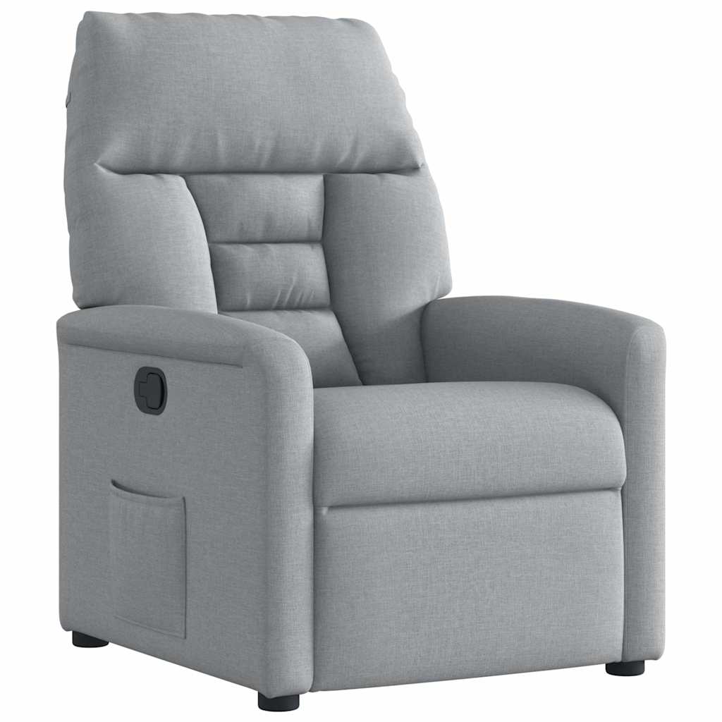 vidaXL Fotoliu rabatabil, gri deschis, material textil