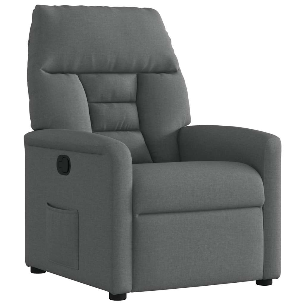 vidaXL Fotoliu rabatabil, gri închis, material textil