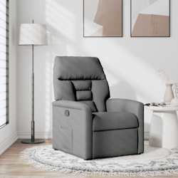 vidaXL Recliner Chair Dark Grey Fabric
