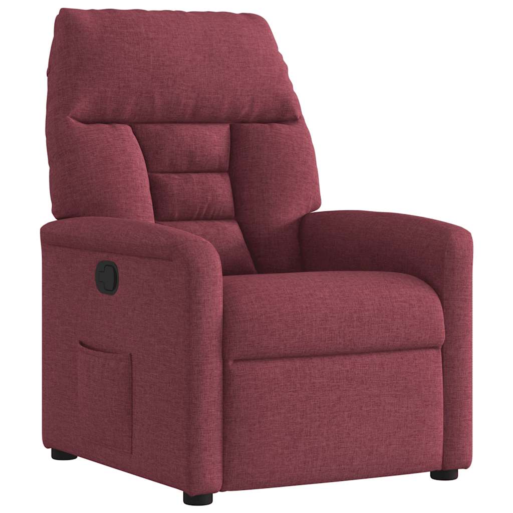 vidaXL Polohovací křeslo vínové textil