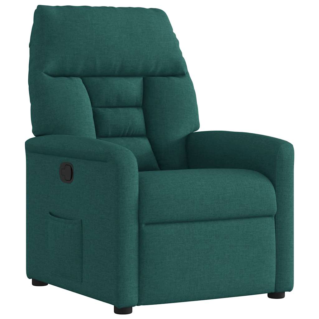 vidaXL Fotoliu rabatabil, verde închis, material textil
