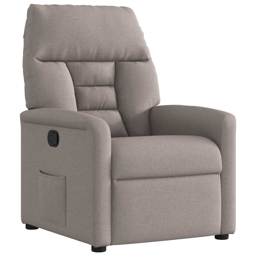vidaXL Polohovací křeslo taupe textil